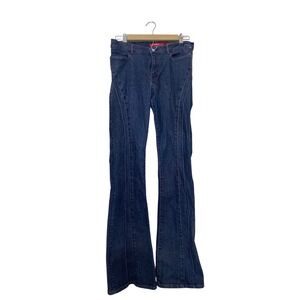Miss Sixty Harriett Dark Wash Flare Jeans Curved Seam Vintage Y2K Size 31